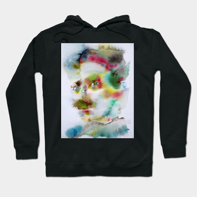 NIKOLA TESLA watercolor portrait .11 Hoodie by lautir